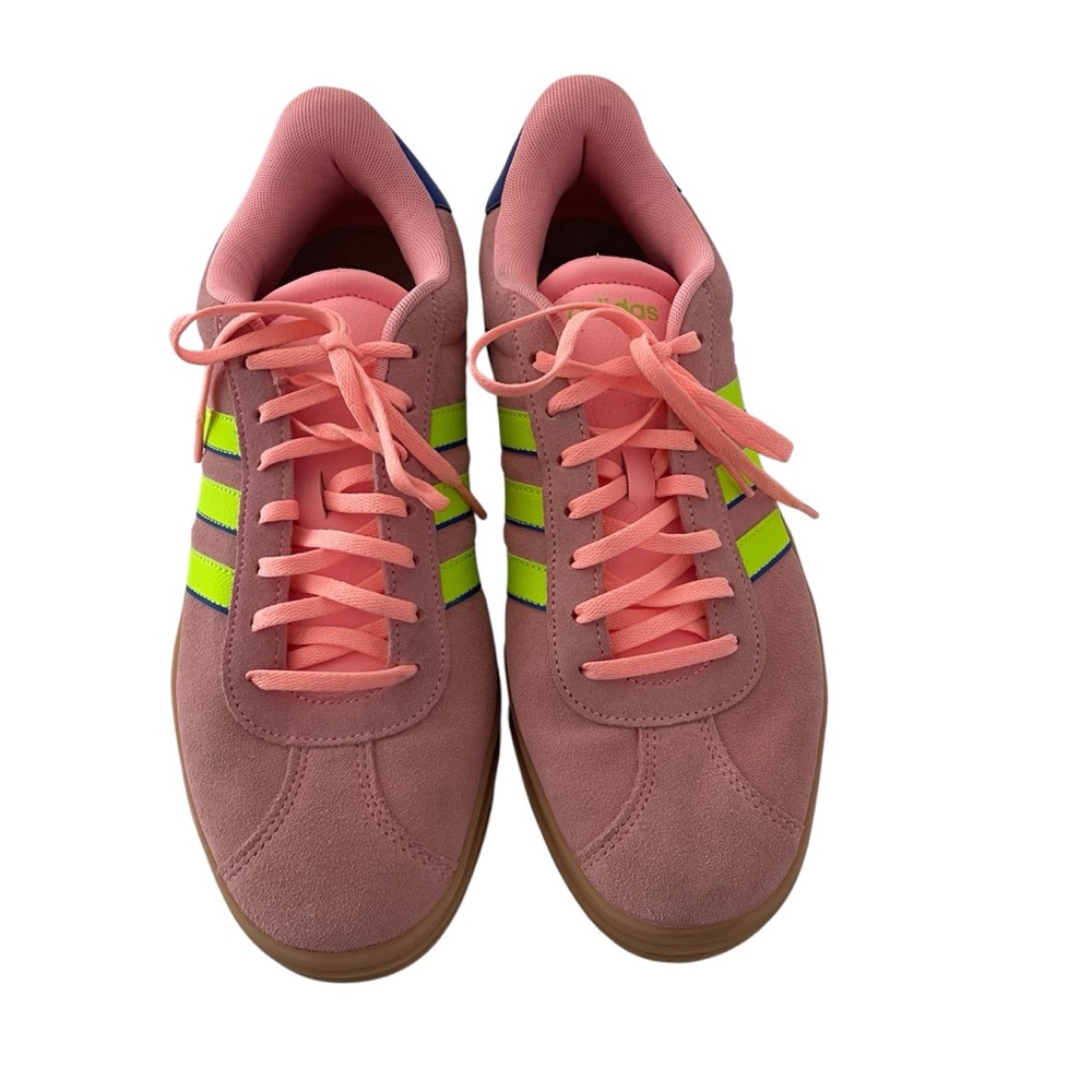Adidas VL Court Bold Damen Sneaker Pink Lemon Blue Gum Skateboard Size US 11 - Picture 3 of 9